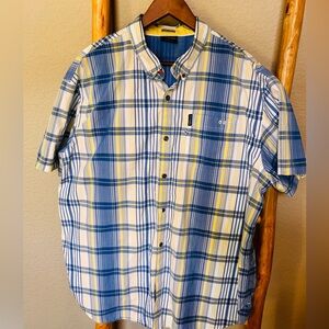 Columbia PFG Fishing Shirt Plaid Vented Short Sleeve XL